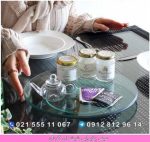 سینی پذیرایی شیشه ای گردان