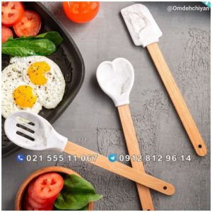 کفگیر و لیسک سیلیکونی طرح ماربل