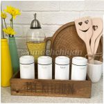 سینی و باکس چوبی دکوراتیو طرح تکست