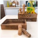 سینی و باکس چوبی دکوراتیو طرح تکست