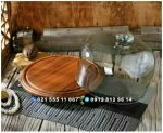 کاپ کیک کف چوبی درب شیشه پایه دار