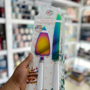 ست کارد و گفگیر کیک رنگین کمانی طرح ترک