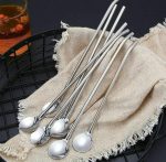 قاشق شربت خوری نی دار استیل 6 عددی آنام - Image 3