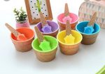 لیوان بستنی خوری فانتزی  قاشق دار ترک miracle تکی