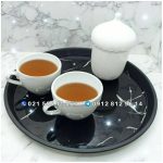 سینی گرد کف طرح سنگ (ماربل) | سینی پذیرایی دکوراتیو و شیک - Image 2