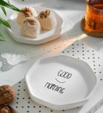 بشقاب خرماخوری و اردوخوری سرامیکی 8 ضلعی تکی