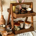 شلف استند مثلث 2 طبقه تمام چوب NICE