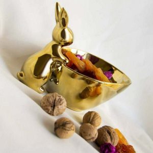 خرگوش سرامیکی طلایی