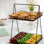 استند فلزی مربع کف چوب  2 طبقه کلاسیک - Image 3