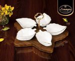 اردوخوری برگ 5 خانه دسته دار زیر چوبی لمون