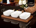 اردوخوری مستطیل کارمن 3 خانه زیره چوبی لمون