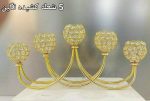 جا شمعی 5 شعله کشیده توپی نگین