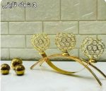 جا شمعی 3 شعله قایقی توپی نگین