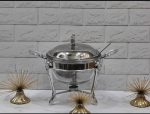 سرویس سوفله خوری 3 عددی تمام استیل  پایه دار  طلایی آنتیک - Image 4