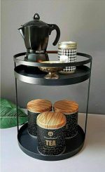 استند پاسماوری 2 طبقه فلزی گرد تسمه بزرگ