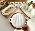 تابه گریل دایره 2 دسته سفید
