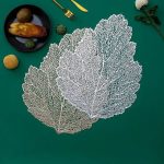 زیربشقابی طرح برگ چرم مصنوعی - Image 2