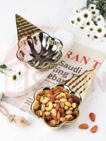بستنی و آجیل خوری سرامیکی 6 عددی طلایی - Image 2