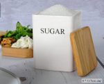 بانکه سرامیکی درب چوبی مربع تکست تکی - Image 2