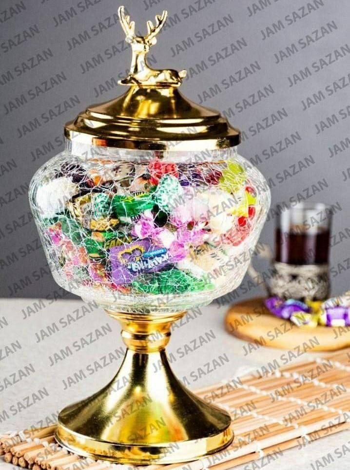 ظشپ ظرف شکلات پرنسا آبگز طلایی - Image 1