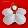اردوخوری ۵ خانه اشکی دسته چوبی برای سرو شیک تنقلات و فینگرفود