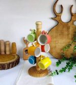 آویز فنجان چوبی