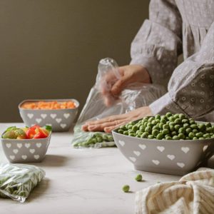 ست کاسه خالدار فریزری قلب 3 عددی