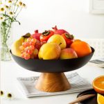 ظرف میوه و آجیل خوری فلزی پایه چوبی