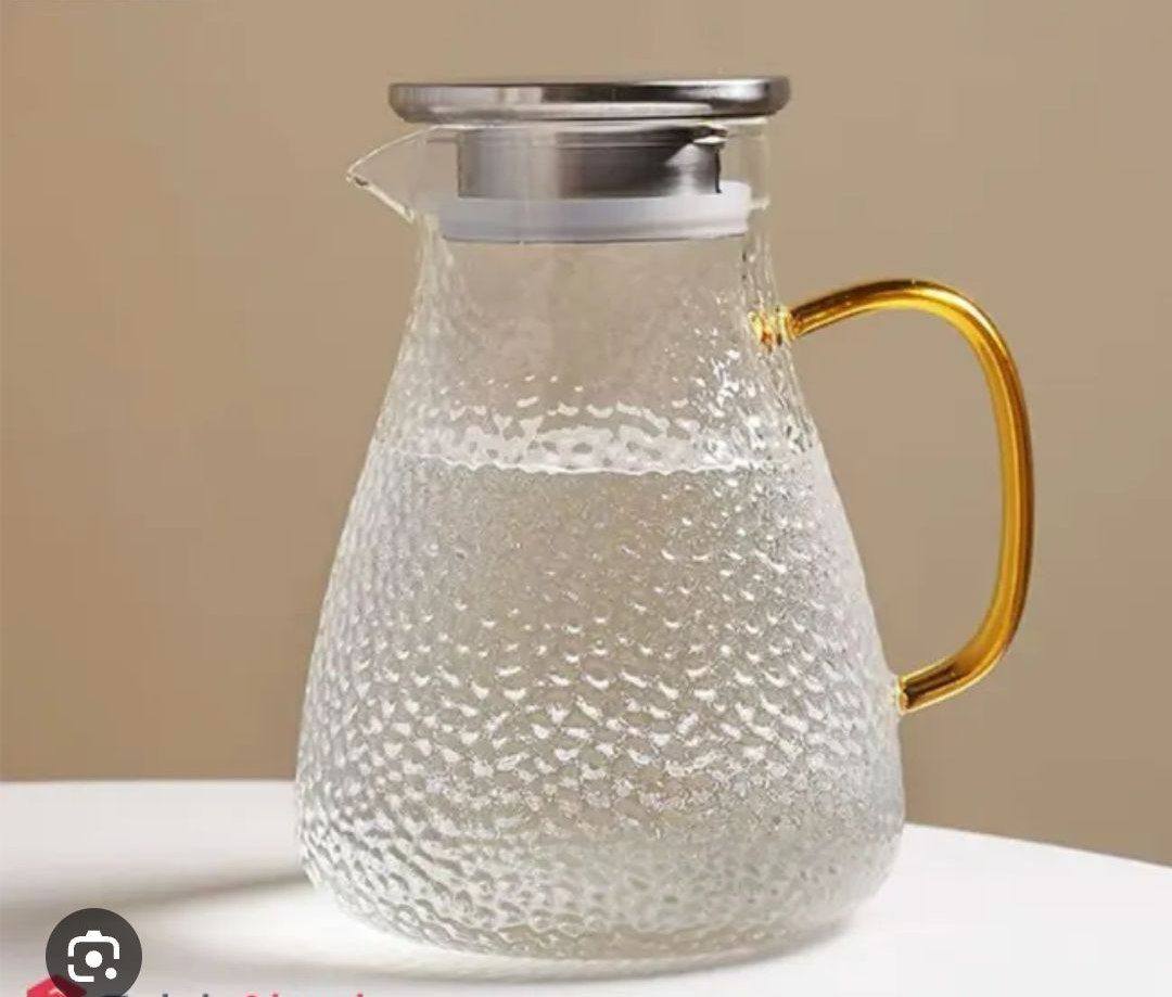 75 پارچ پیرکس دسته رنگی الماس درب استیل - Image 1