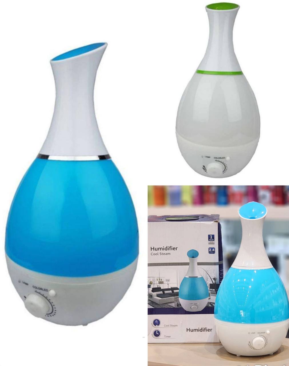 دستگاه بخور سرد 2-4 لیتری استوانه التراسونیک دستگاه بخور سرد 2/4 لیتری استوانه التراسونیک - Image 1