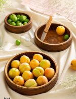 ظرف مربع ، گل ، 8 ضلعی / دایره 3 تکه چوبی - Image 2