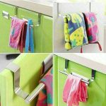آویز حوله کابینتی استیل تک میله مقاوم و ضدزنگ برای آشپزخانه