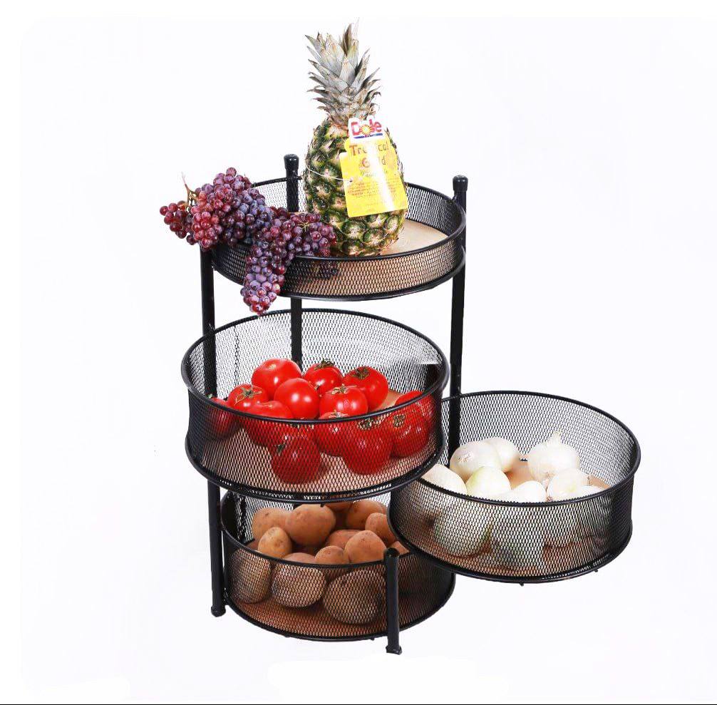 جاپیازی 4 طبقه گرد مشکی متحرک گردون جاپیازی 4 طبقه گرد مشکی متحرک گردون - Image 1