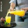 پارچ شب ساده بلوری مناسب پاتختی به همراه لیوان