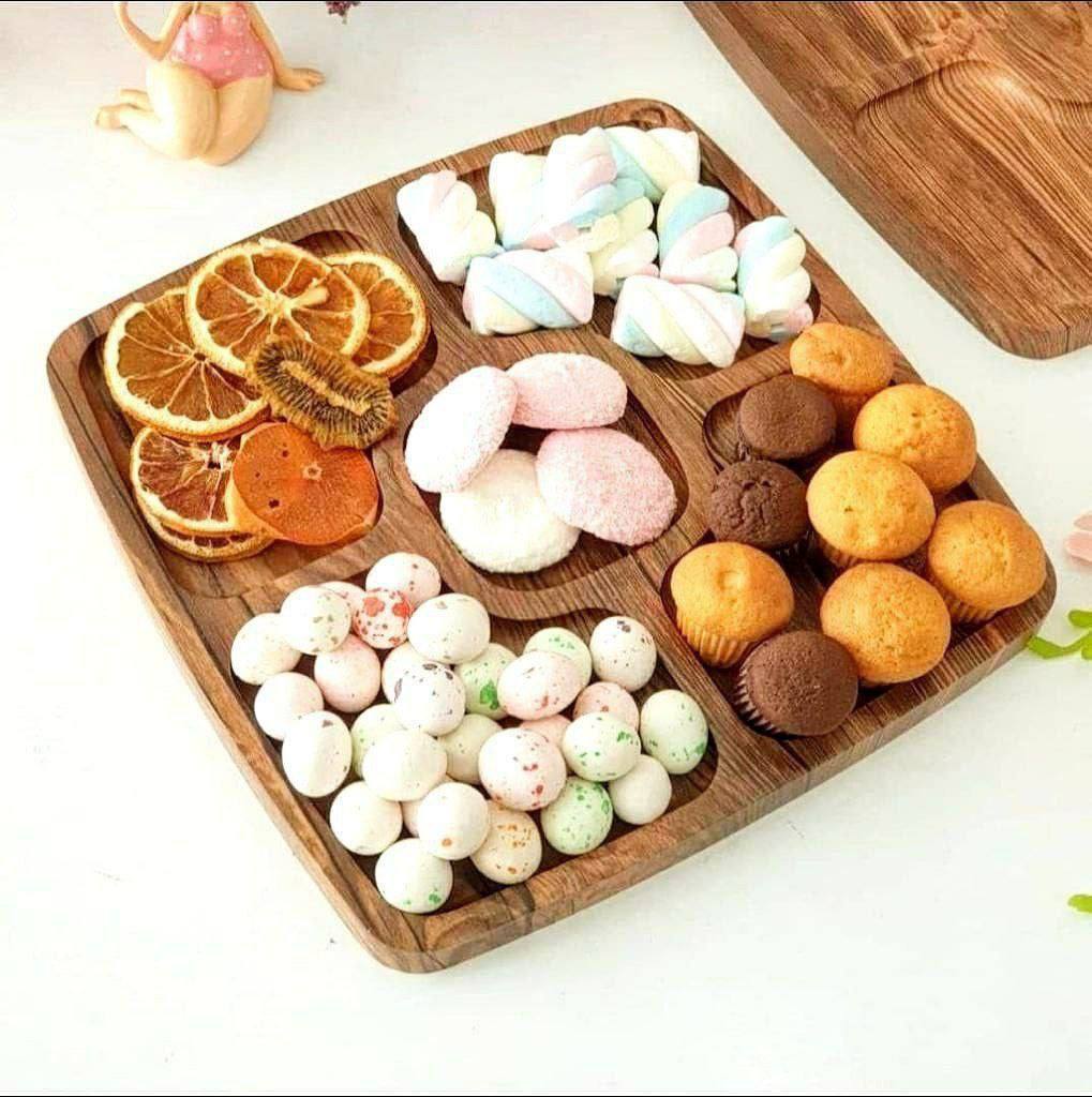 02 مزه خوری مربع 5 خانه چوبی وکیوم قطر 35 - Image 1