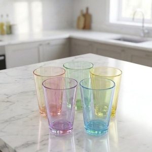ست لیوان رنگی آکوا ساده ۶ عددی اقتصادی مناسب سرو نوشیدنی و پذیرایی