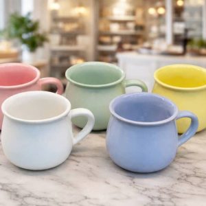 ماگ و لیوان رنگی طرح کوزه‌ای فانتزی برای پذیرایی شیک