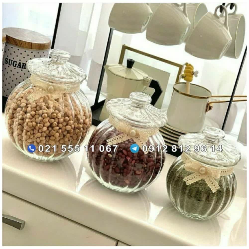 بانکه کدو پاپیون دار سایز متوسط برای نگهداری ادویه و حبوبات