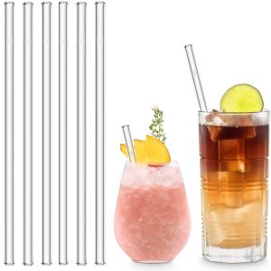 نی شیشه‌ای ۸ میل شفاف مقاوم برای استفاده در کافه و رستوران