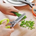 قیچی خردکن سبزی چند تیغه استیل تیز برای آشپزخانه