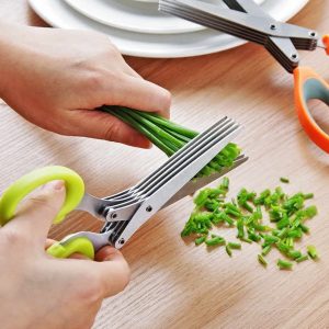 قیچی خردکن سبزی چند تیغه استیل تیز برای آشپزخانه