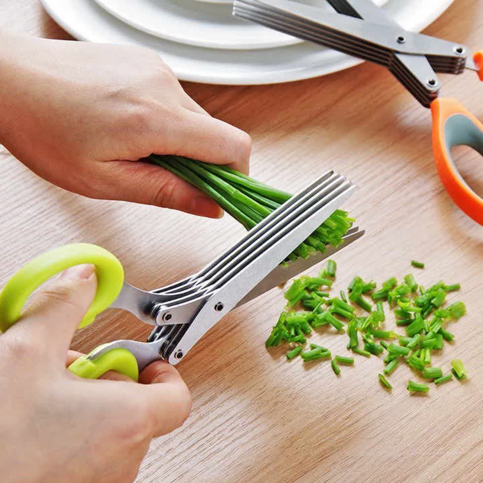 قیچی خردکن سبزی چند تیغه استیل تیز برای آشپزخانه