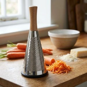رنده استیل دسته چوبی مخروطی ۳ کاره برای خرد کردن آسان سبزیجات
