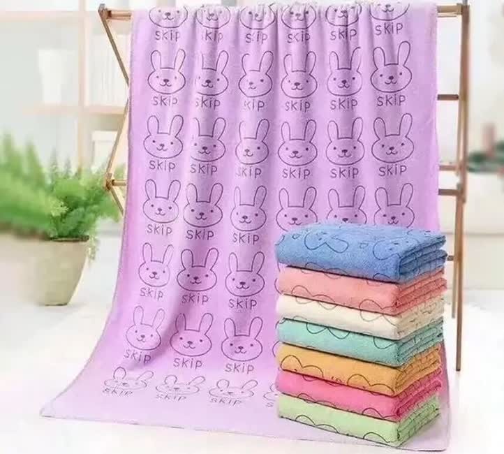 حوله استخری فانتزی طرح خرگوش حوله استخری طرح خرگوش ۷۰ در ۱۴۰ نرم و لطیف