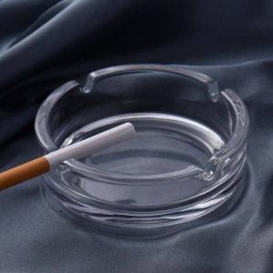 سیگاری گرد بلور با طراحی مدرن و شفاف