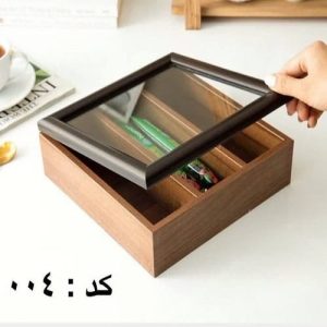 جاقاشق چنگال و کارد چوبی 3 خانه دربدار برای نظم دهی به قاشق و چنگال