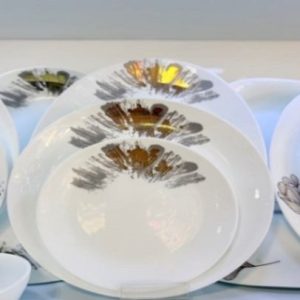 سرویس آرکوپال ۲۶ پارچه طرح بوگاتی با لبه طلایی شیک
