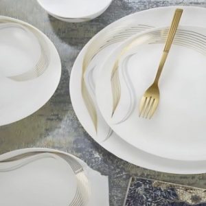 سرویس آرکوپال ۲۶ پارچه طرح شمل با لبه طلایی شیک