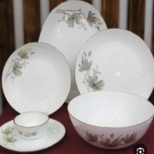 سرویس آرکوپال ۲۶ پارچه طرح ژالین طوسی با لبه طلایی شیک