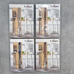 ست کارد چنگال استیل نگیر یونیک جعبه اصلی با تیغه تیز